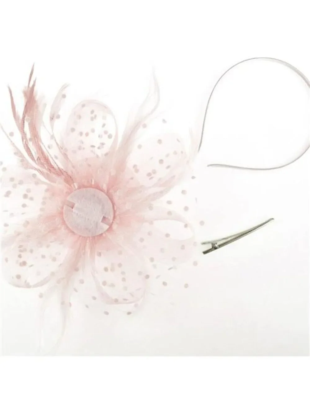 Fascinator Hat for Women Feather Mesh Tea Party Wedding Hair Clip Headband